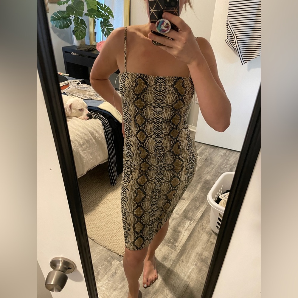 Snakeskin midi dress